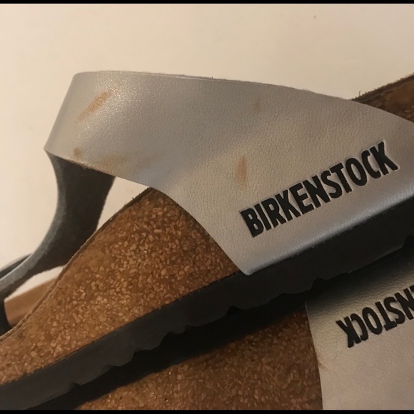 Birkenstock Gizeh Birko-Flor Silver Sandal 37 R - Picture 4 of 5